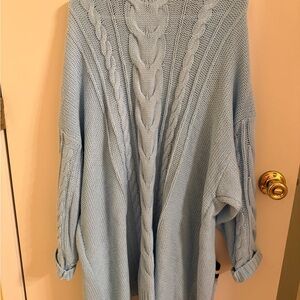 Torrid Light Blue Cable Knit Cardigan
